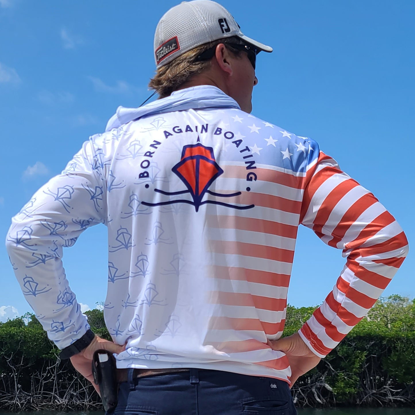 B.A.B American Fade Hooded Long Sleeve Fishing Shirt