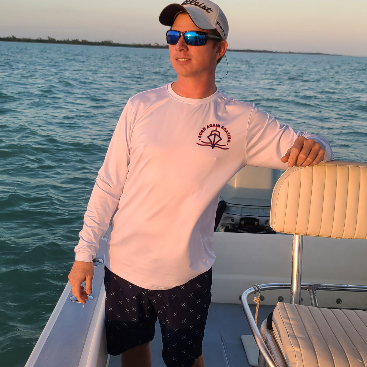 B.A.B Blue Long Sleeve Fishing Shirt – BornAgainBoating