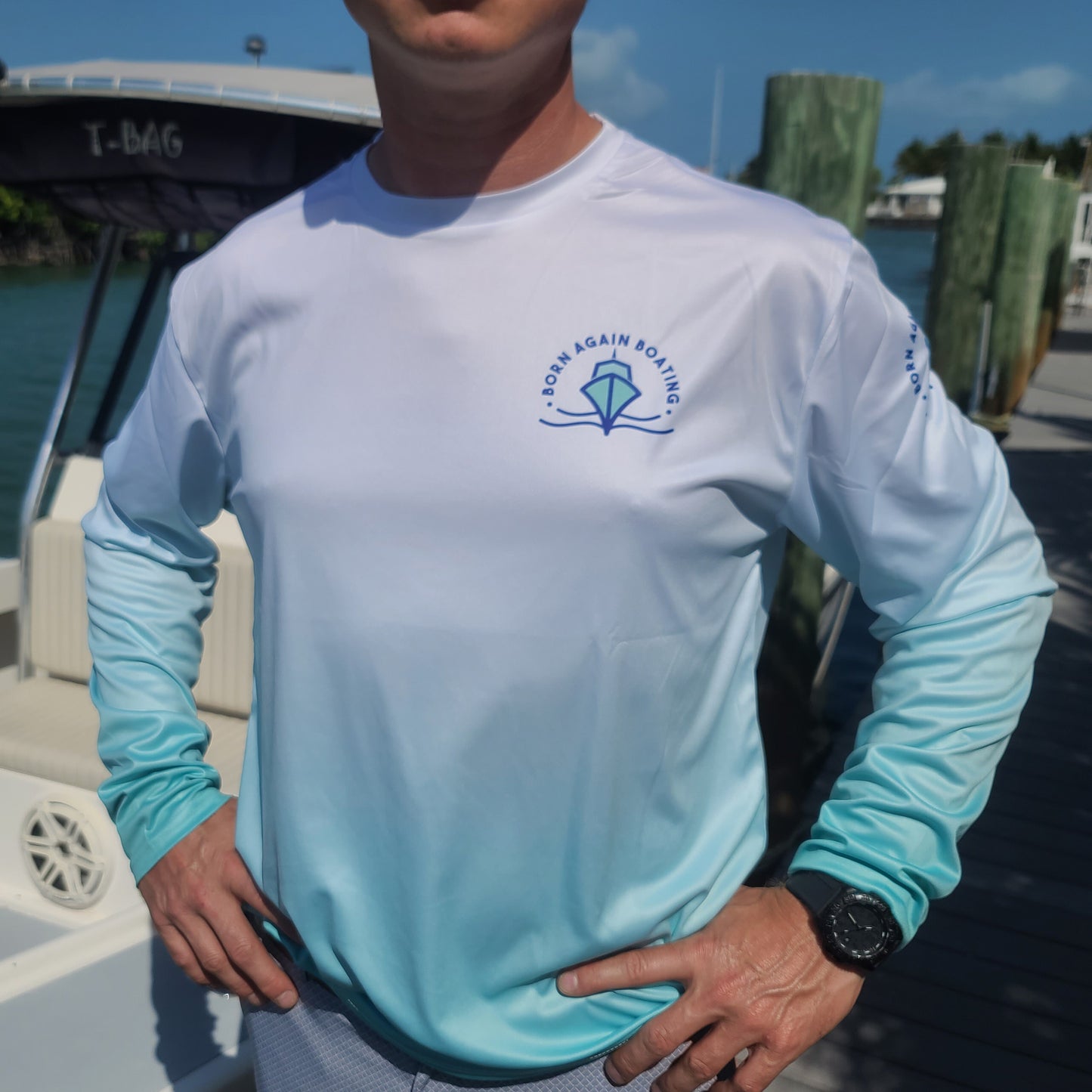 B.A.B Seafoam Fade Long Sleeve Fishing Shirt