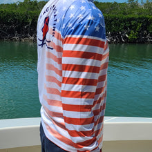 Load image into Gallery viewer, B.A.B American Fade Hooded Long Sleeve Fishing Shirt
