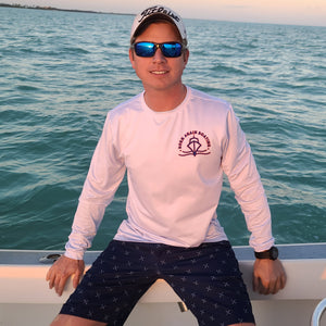 B.A.B Red, White, & Blue Long Sleeve Fishing Shirt L