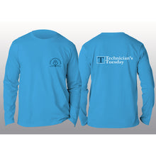 Load image into Gallery viewer, Technician&#39;s Tuesday Blue Long Sleeve Fishing Shirt
