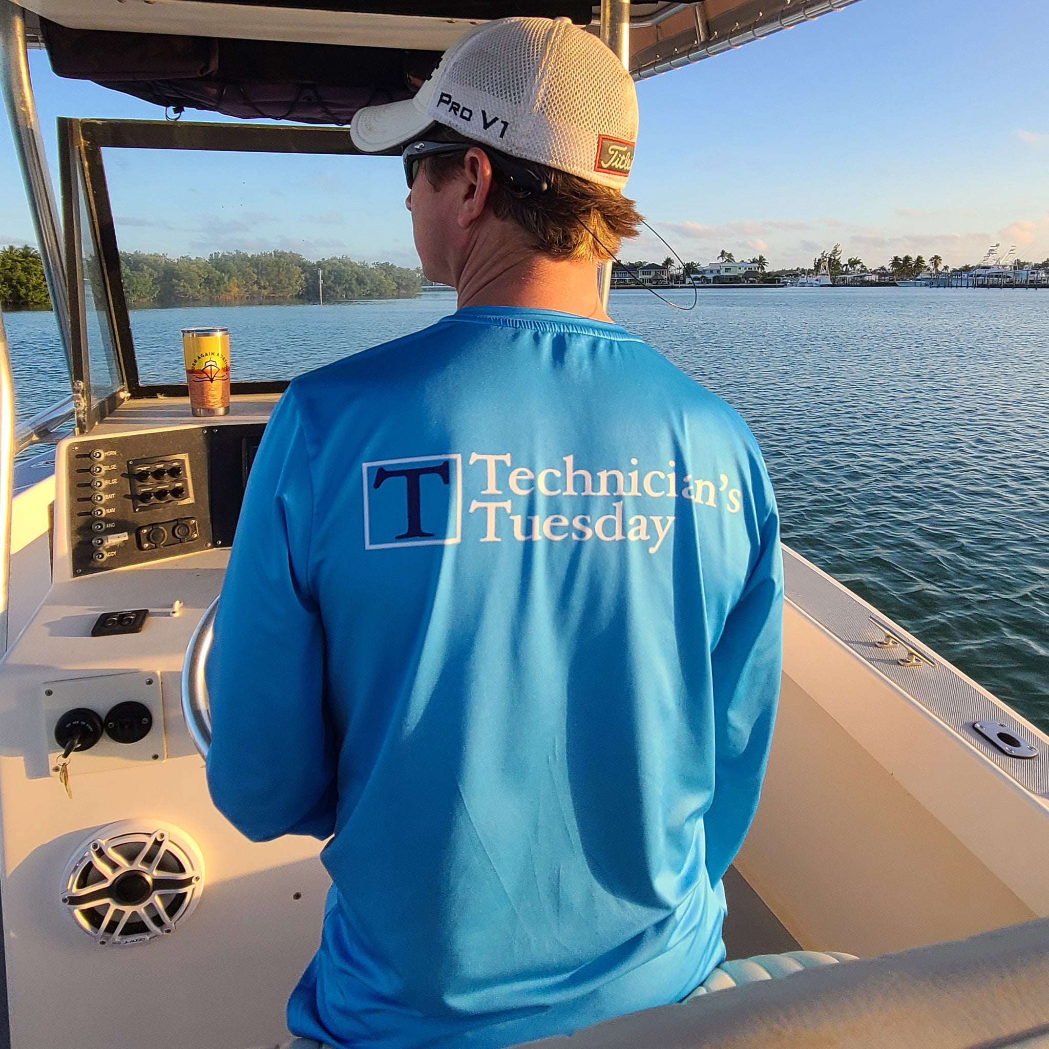 Technician's Tuesday Blue Long Sleeve Fishing Shirt