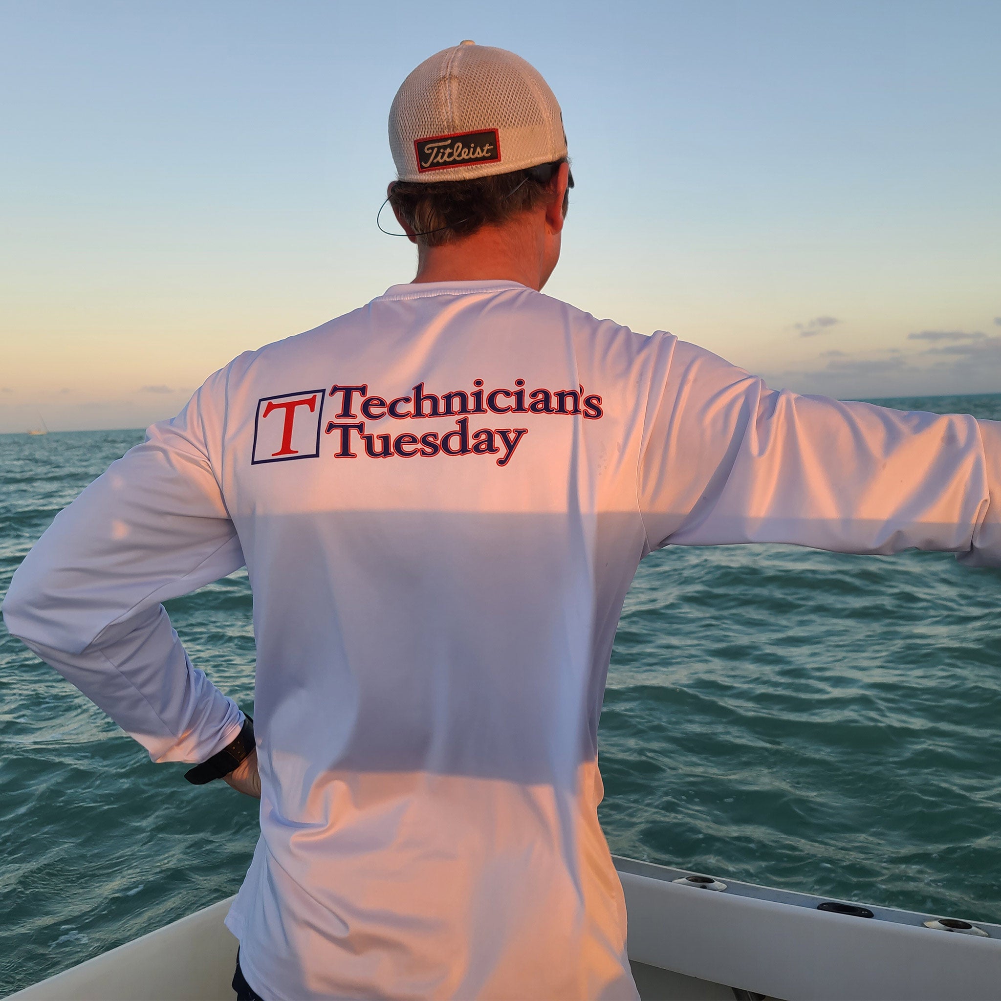 Technician's Tuesday Red White & Blue Long Sleeve Fishing Shirt XL