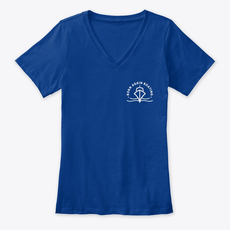 Born Again Boating Women's V-neck Tee